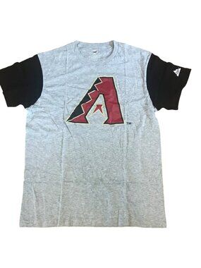Arizona Diamondbacks Shirt Size Lg MLB Coors Logo Grey w/ Black Sleeves Baseball